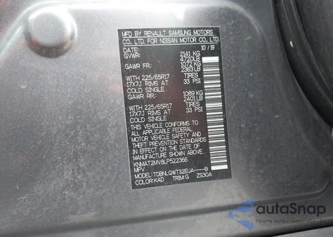 2020 Nissan Rogue Sv Intelligent Awd z USA, uszkodzony, nr VIN KNMAT2MV8LP522366